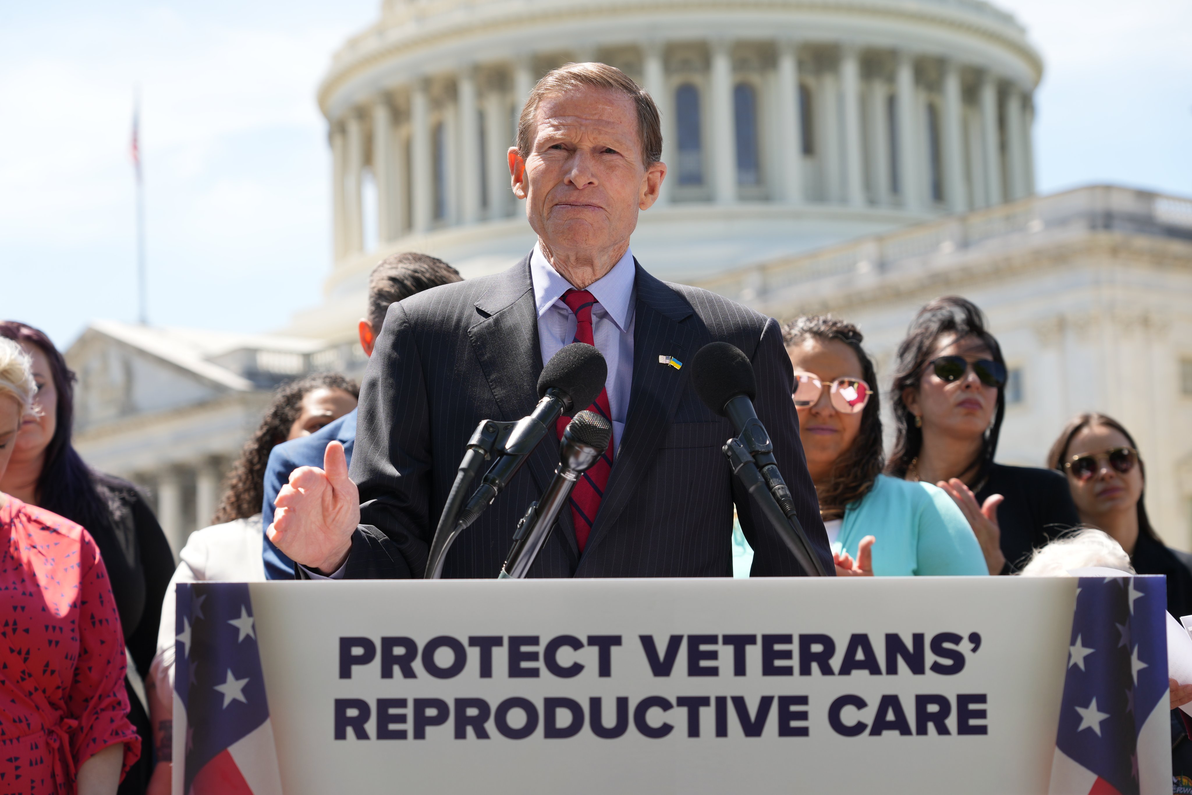 U.S. Senator Richard Blumenthal (D-CT) joined reproductive rights groups and veterans at a press conference to oppose the Republican-led Congressional Review Act resolution to disapprove of the Department of Veteran Affairs’ interim rule on reproductive health care.